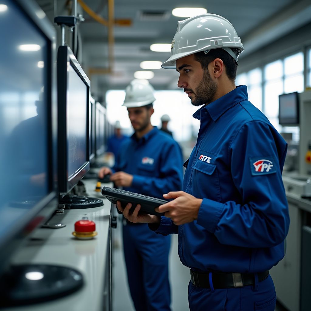 Equipo YPF trabajando en una estación